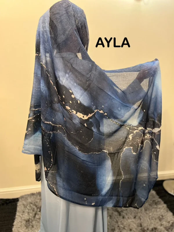 Watercolor Printed Cotton Hijab | Large Size