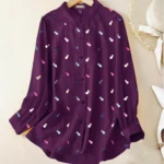 Embroidered Short Kurti – Stylish & Ready to Wear Cotton Blouse Womenswear Casual Top Elegant