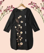Embroidered Short Kurti – Stylish & Ready to Wear Cotton Blouse Womenswear Casual Top Elegant