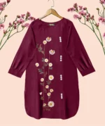 Embroidered Short Kurti – Stylish & Ready to Wear Cotton Blouse Womenswear Casual Top Elegant