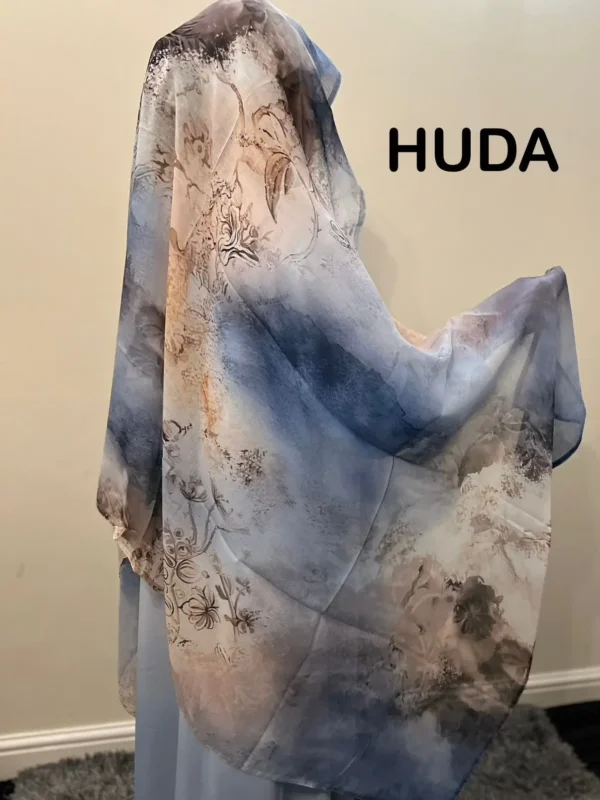 Watercolor Printed Cotton Hijab | Large Size
