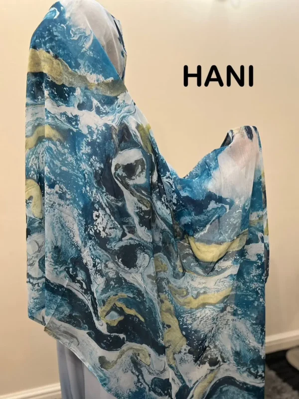 Watercolor Printed Cotton Hijab | Large Size