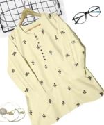 Embroidered Short Kurti – Stylish & Ready to Wear Cotton Blouse Womenswear Casual Top Elegant