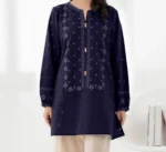 Embroidered Short Kurti – Stylish & Ready to Wear Cotton Blouse Womenswear Casual Top Elegant