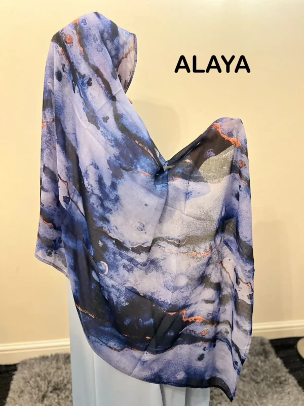 Watercolor Printed Cotton Hijab | Large Size