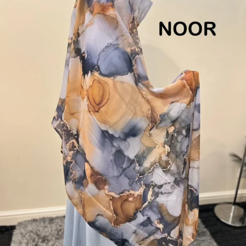 Watercolor Printed Cotton Hijab | Large Size