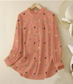 Embroidered Short Kurti – Stylish & Ready to Wear Cotton Blouse Womenswear Casual Top Elegant